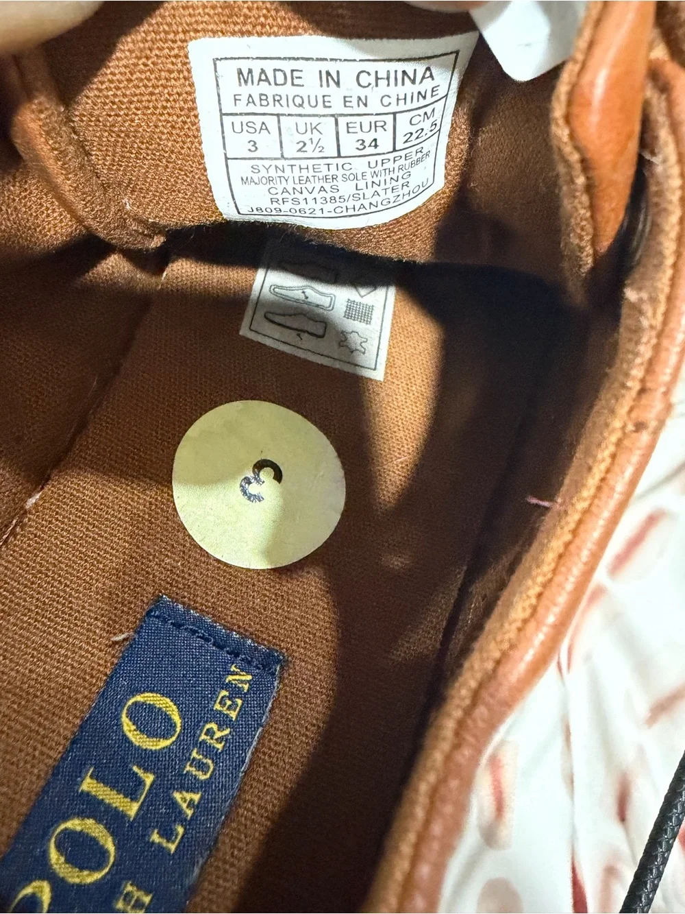 Polo by Ralph Lauren Brown Canvas-Lined Leather Sneakers